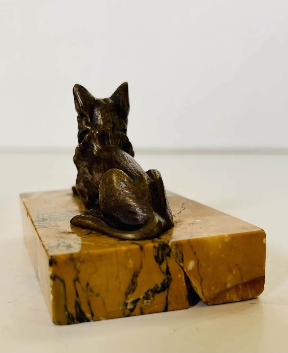 Bronze Dog With A Ball.-photo-2